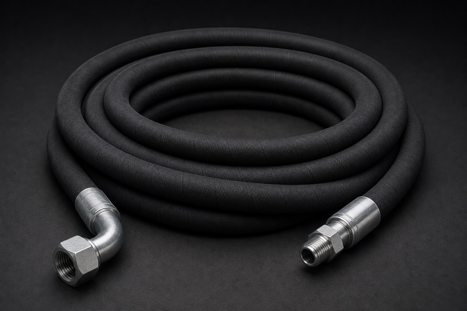 Heavy long coiled hydraulic hose assembly preview