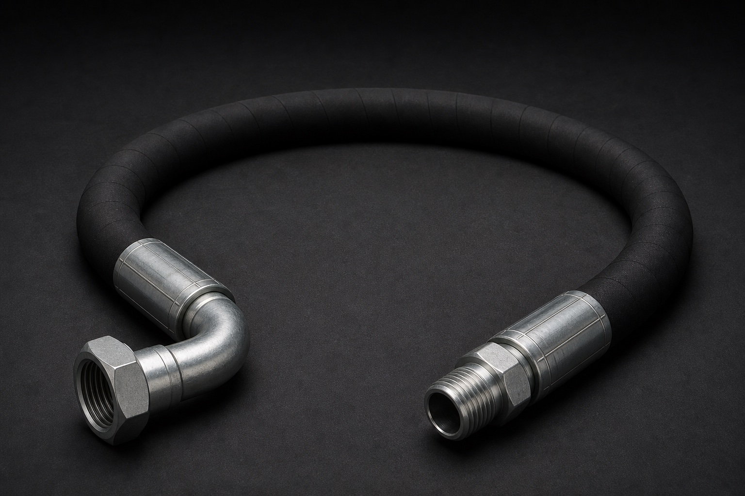 Heavy coiled hydraulic hose assembly preview