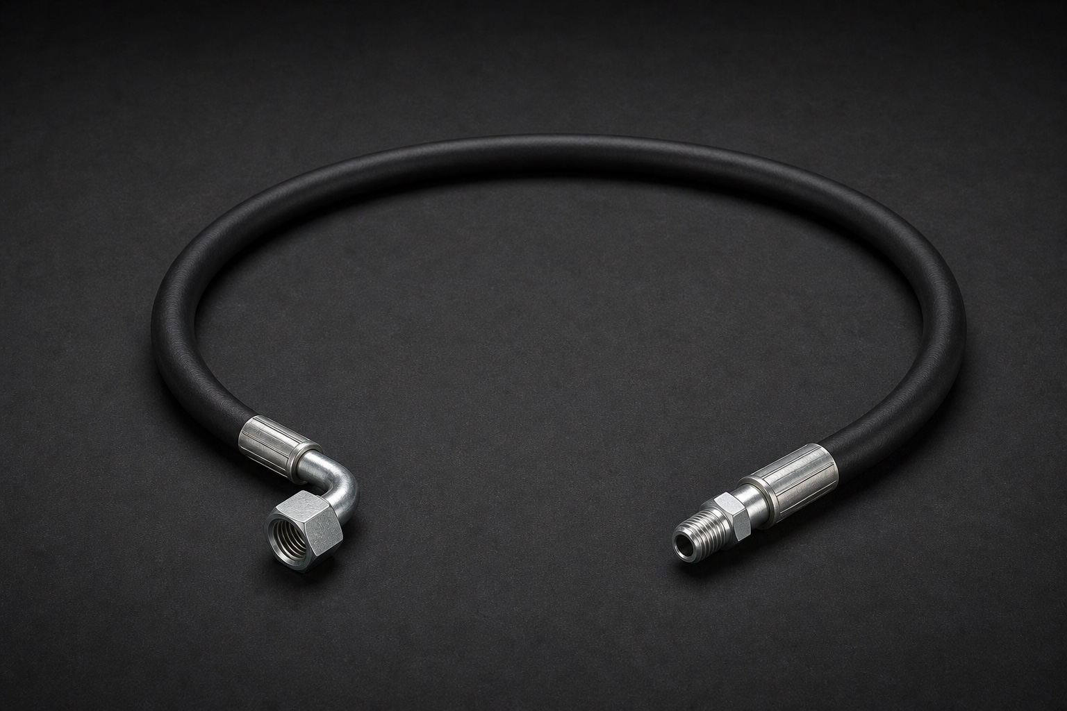 Thin coiled hydraulic hose assembly preview